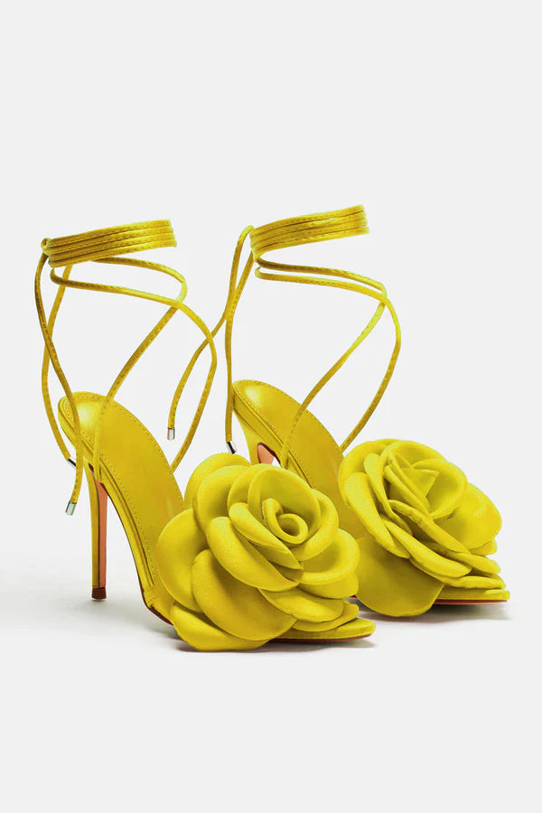 Pretty Blooming Strappy Heels