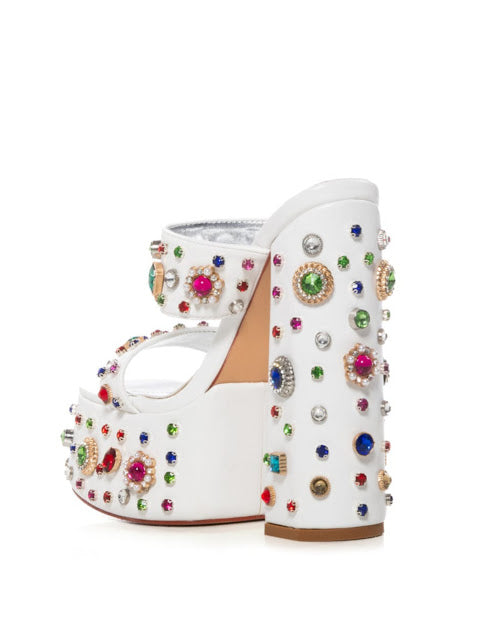 Chunky Multi Gem Platform Heels