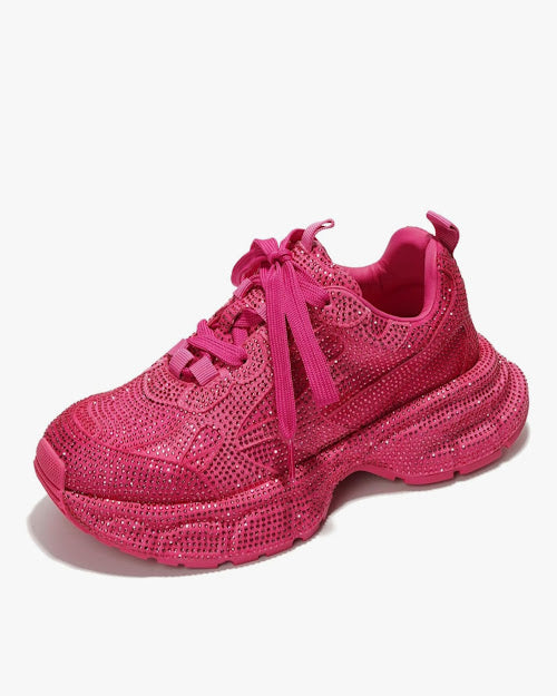 Chunky Rhinestone Platform Sneakers