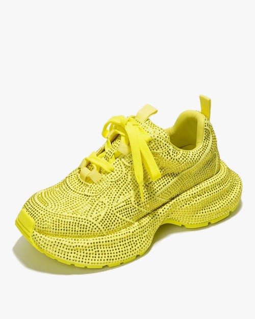 Chunky Rhinestone Platform Sneakers