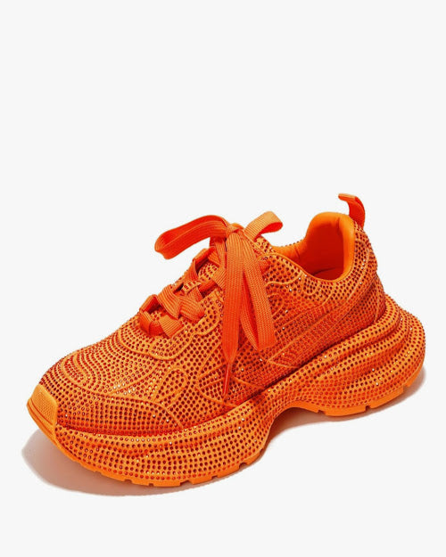 Chunky Rhinestone Platform Sneakers
