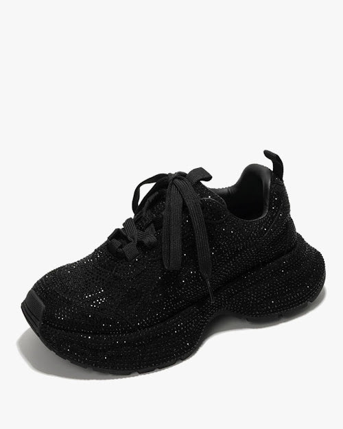 Chunky Rhinestone Platform Sneakers