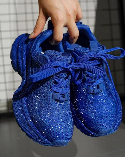 Chunky Rhinestone Platform Sneakers