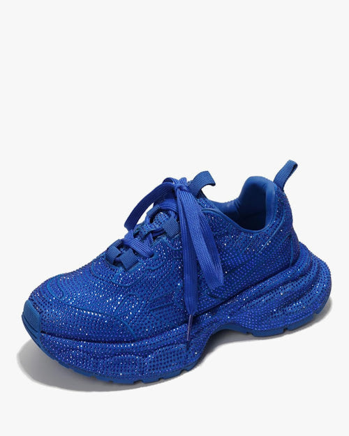Chunky Rhinestone Platform Sneakers