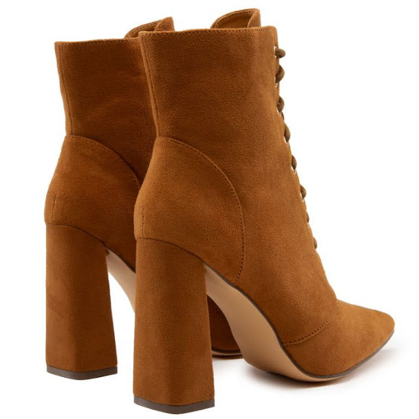 Block Lace Up Booties