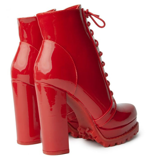 Chunky Platform Patent Booties