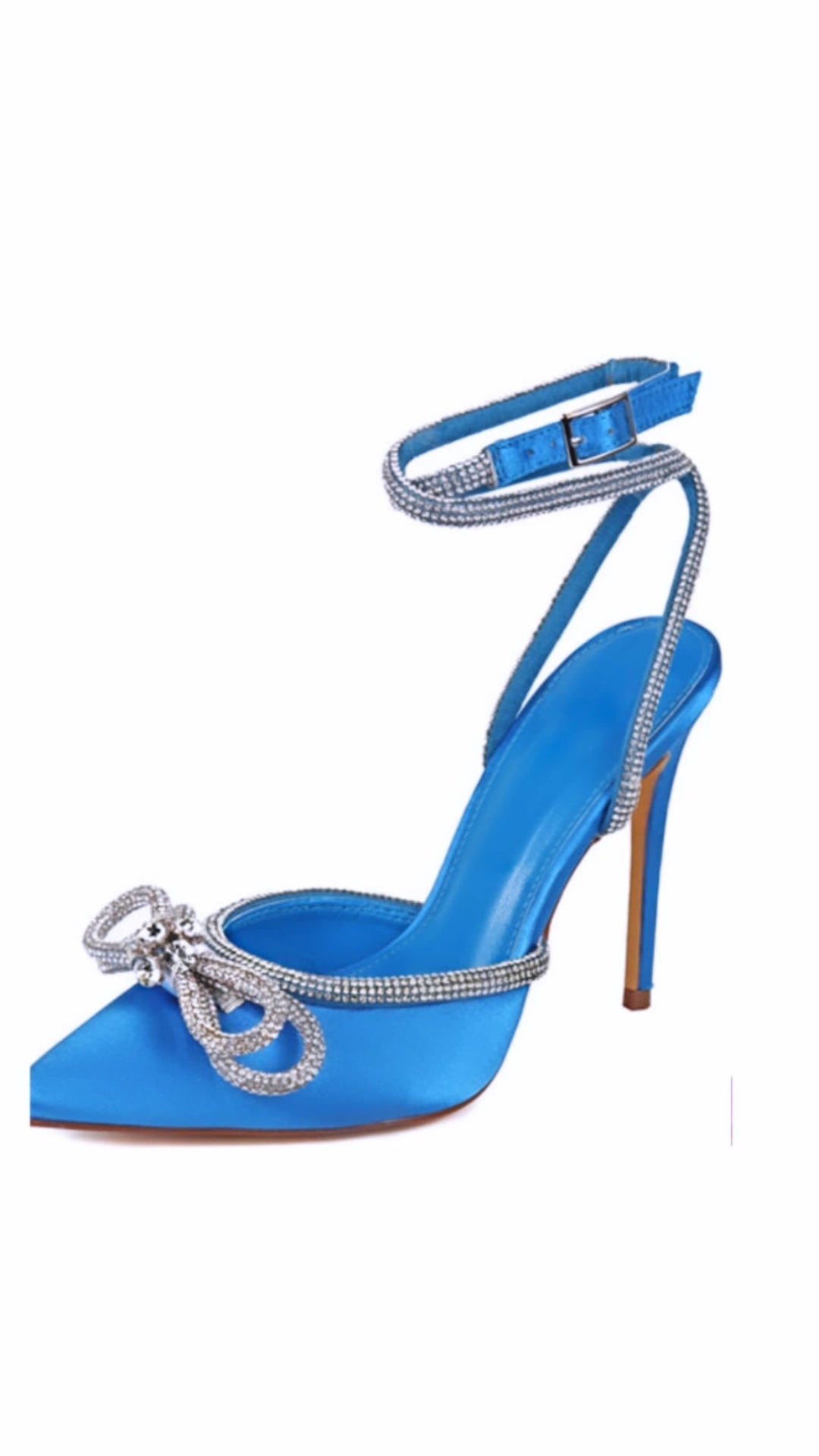 Strap Rhinestone Pointed Pumps