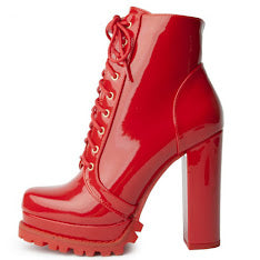 Chunky Platform Patent Booties