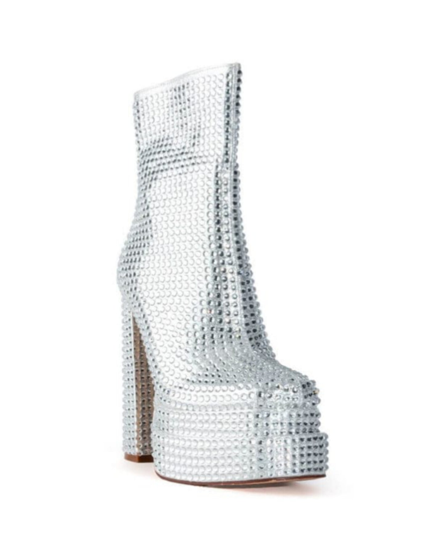 Chunky Rhinestone Platform Booties