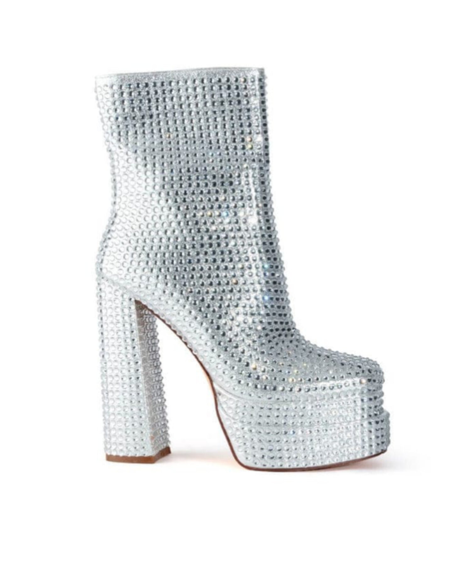 Chunky Rhinestone Platform Booties