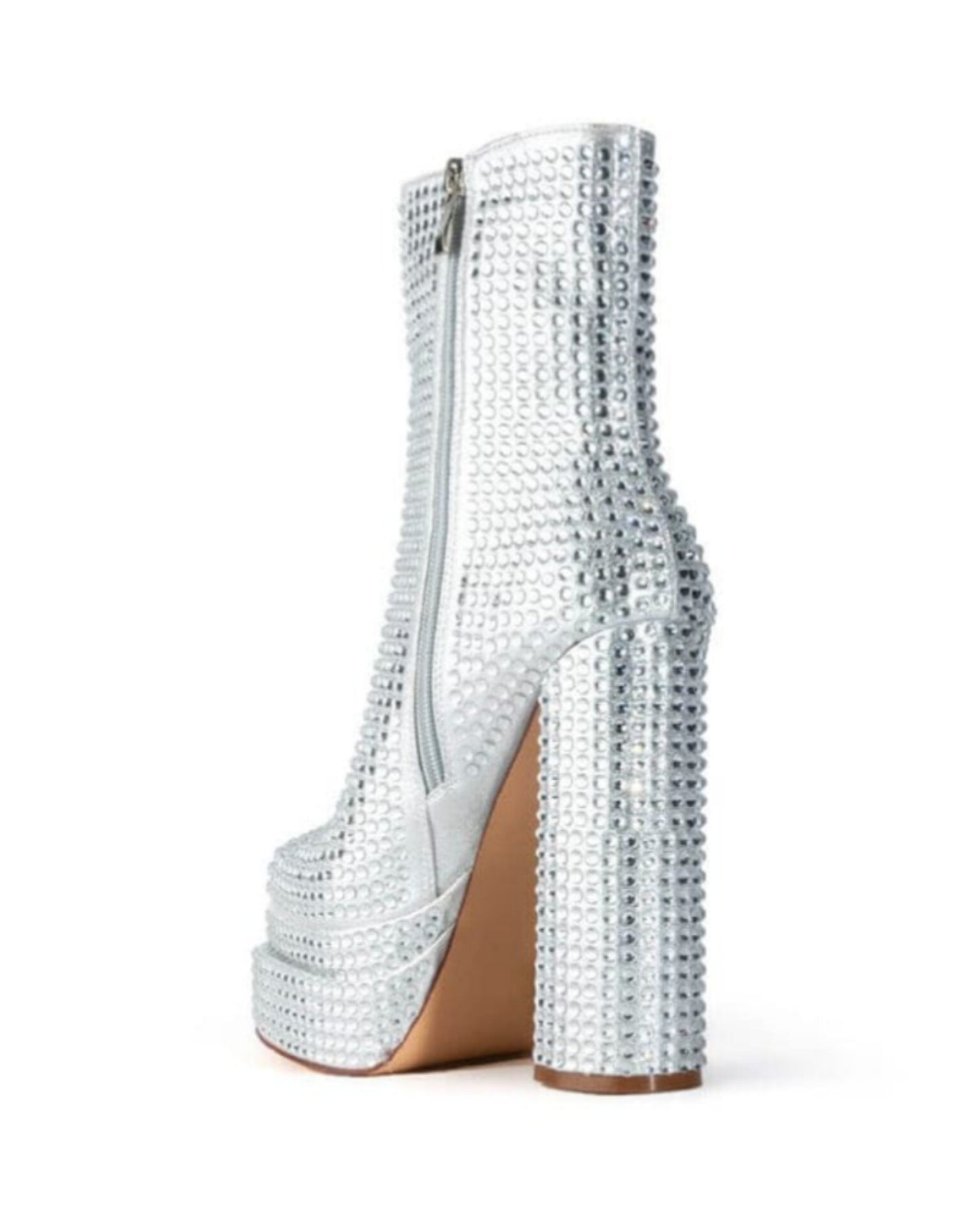 Chunky Rhinestone Platform Booties