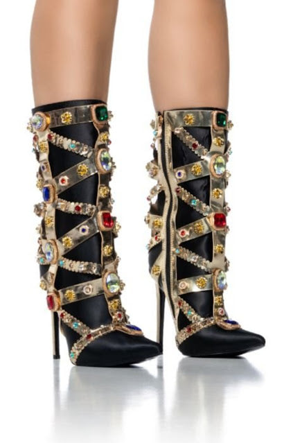 Embellished Multi Gem Booties