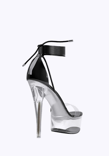 Clear Platform Strappy Heels