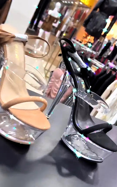 Clear Platform Strappy Heels