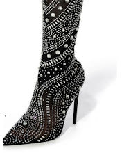 Embellished Stilleto Thing High Boot