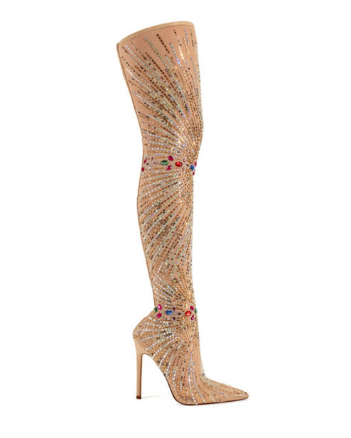 Embellished Stilleto Thing High Boot