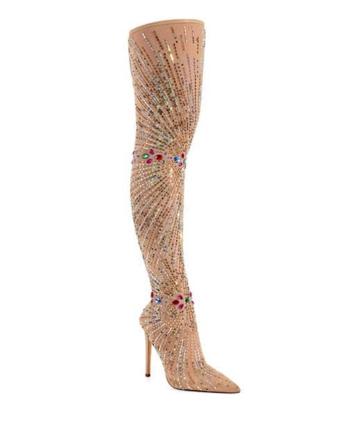 Embellished Stilleto Thing High Boot