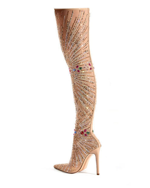 Embellished Stilleto Thing High Boot