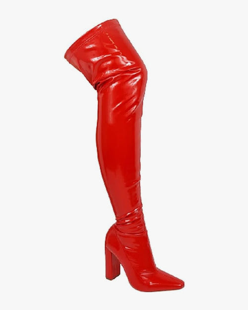 Chunky Faux Leather High Boots