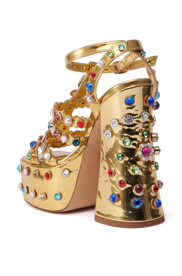 Chunky Gem Strappy Heels