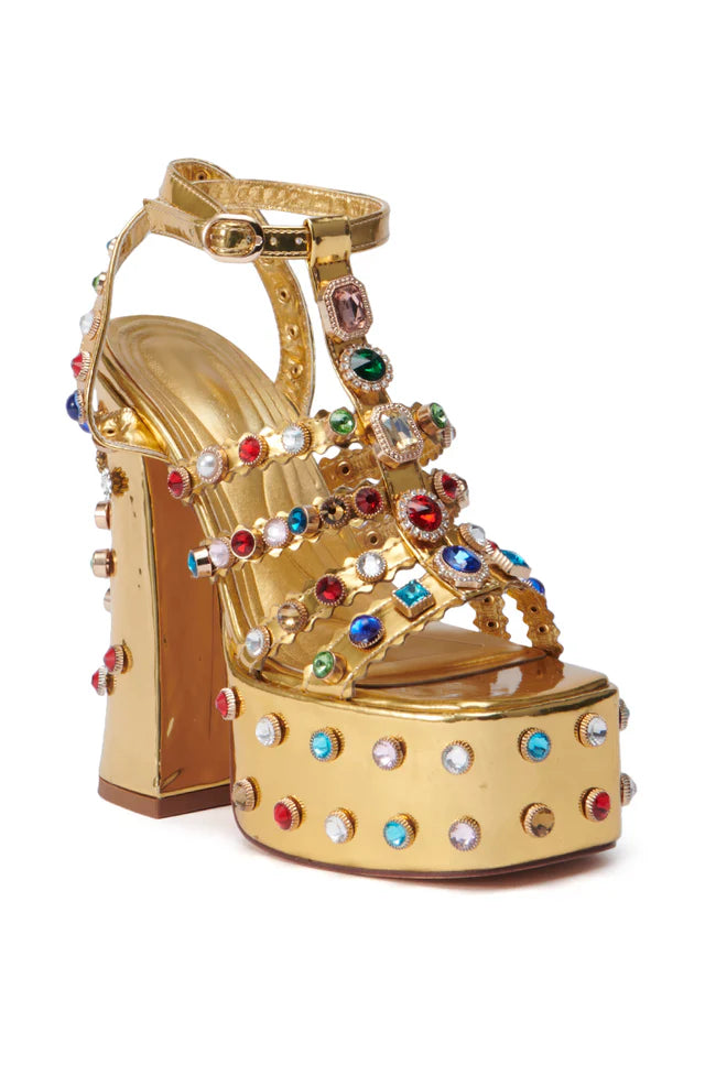 Chunky Gem Strappy Heels