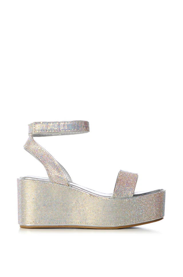 Rhinestone Platform Sandals