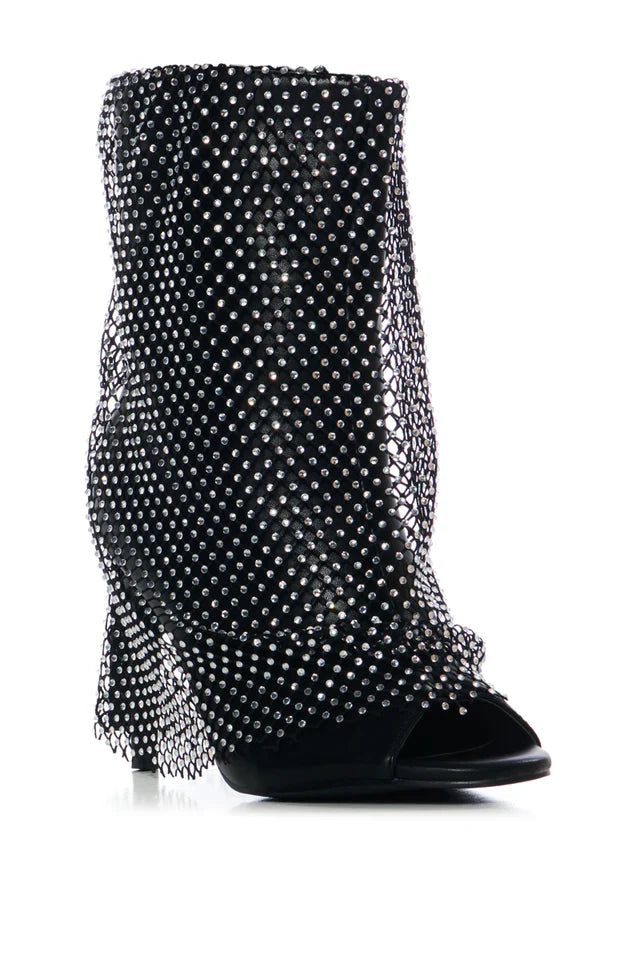 Rhinestone Mesh Booties