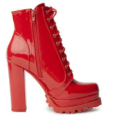 Chunky Platform Patent Booties