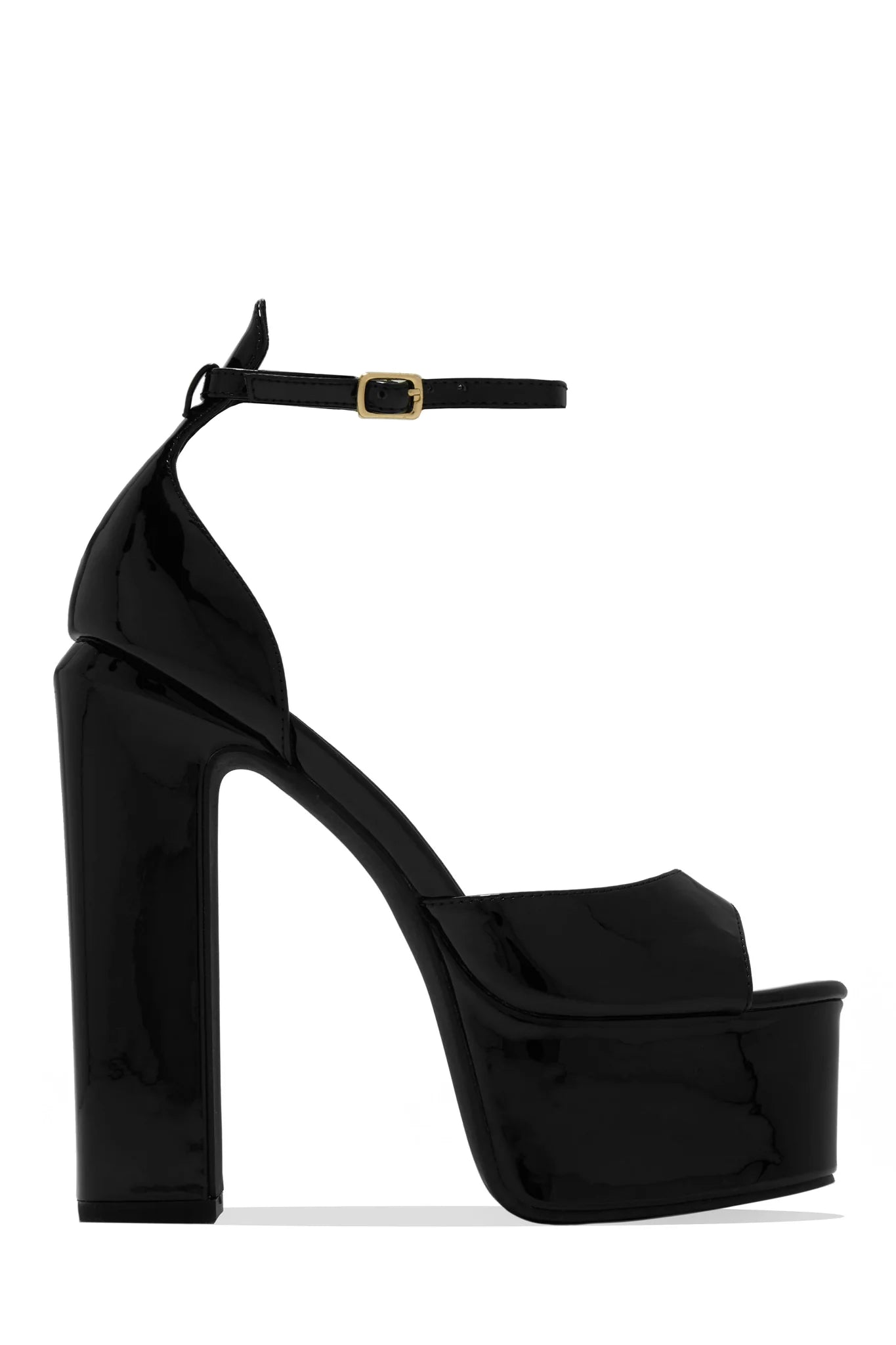 Chunky Patent Platform Heels