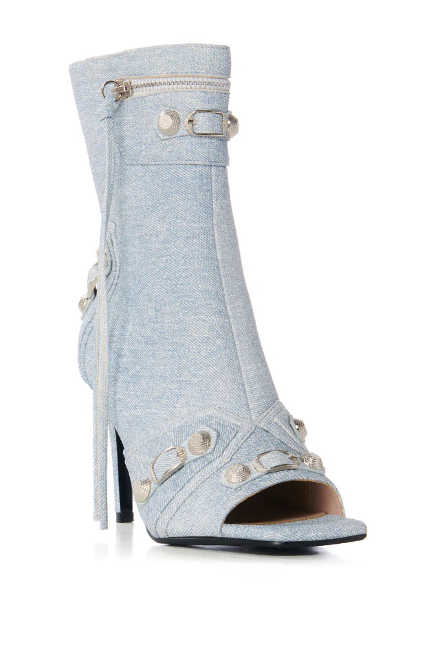 Demin Light Wash Open toe Booties