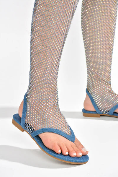 Rhinestone Flats Sandals