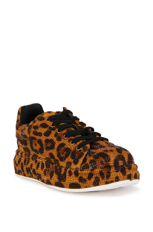 Rhinestone Platform Leopard
