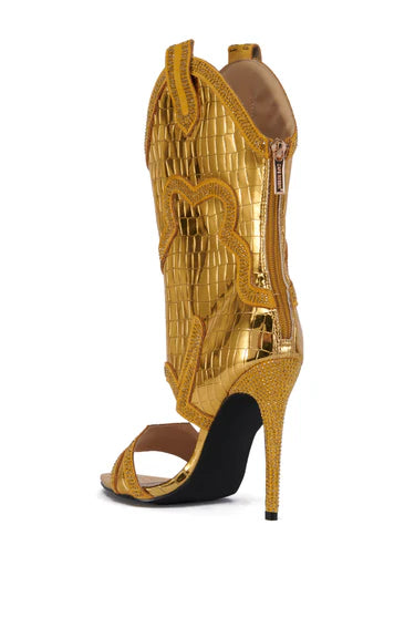 Western Crock Embossed Booties