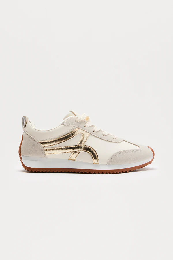 Gold Lace Up Sneakers