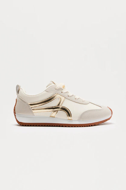 Gold Lace Up Sneakers