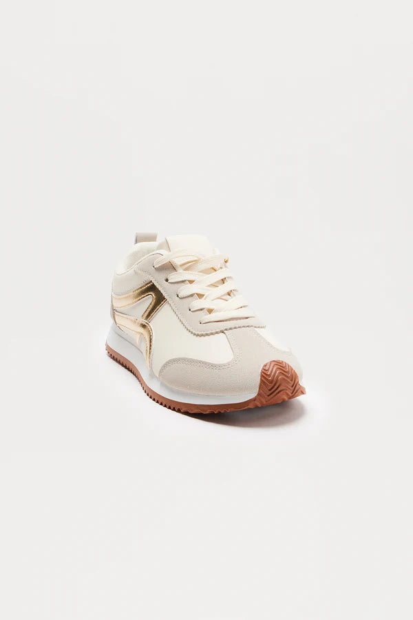 Gold Lace Up Sneakers