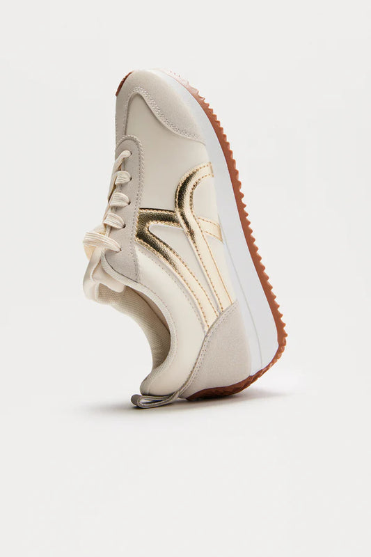Gold Lace Up Sneakers