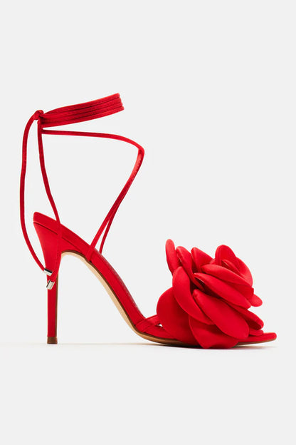 Pretty Blooming Strappy Heels