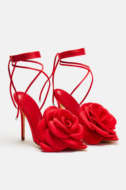 Pretty Blooming Strappy Heels