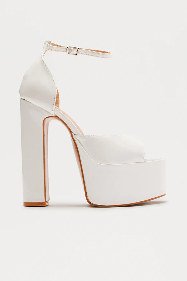Chunky Patent Platform Heels