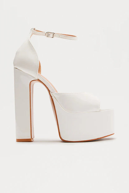 Chunky Patent Platform Heels