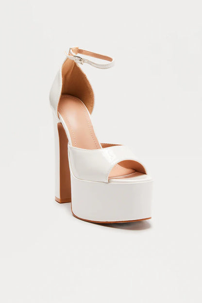 Chunky Patent Platform Heels