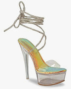 CLEAR STRAPPY PLATFORM HEELS