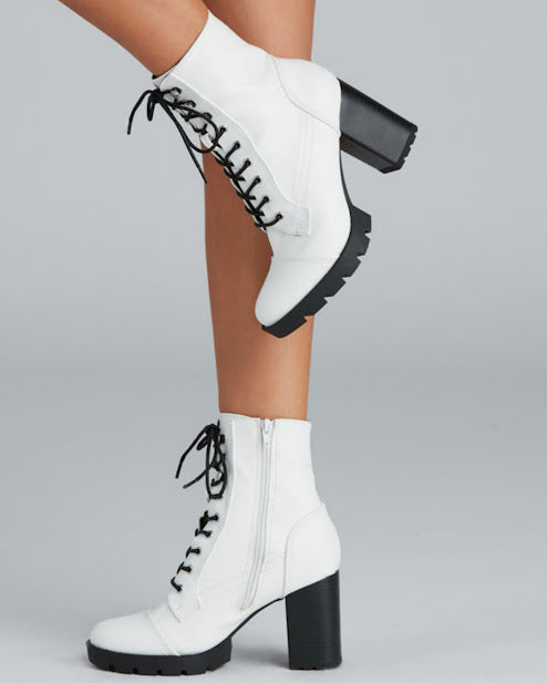 Fashion Lace Up Booties