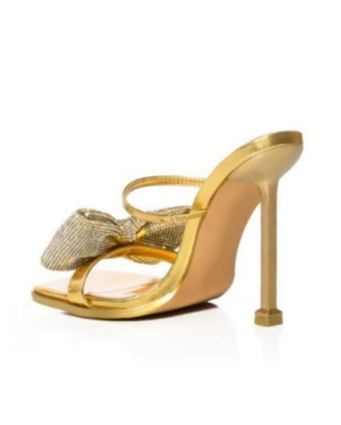 Strap Bow Tie Mule Heels