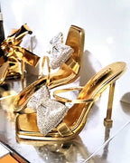 STRAP BOW TIE HEELS