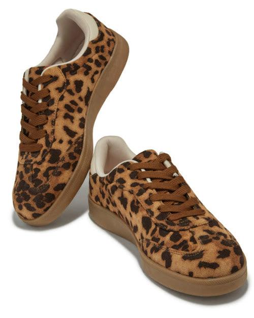 Leopard Lace Up Sneakers