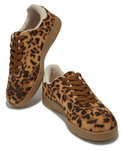 Leopard Lace Up Sneakers