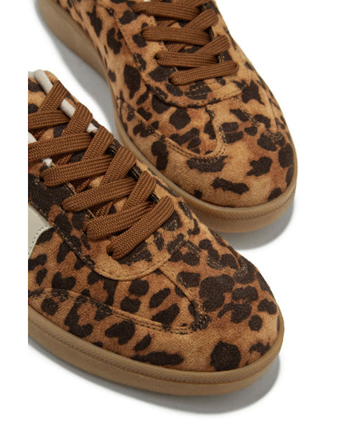 Leopard Lace Up Sneakers