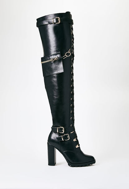 Faux Leather Rock Star Boot